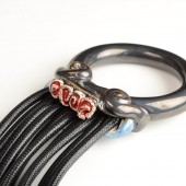 ing-ring formos originalus kaklo papuošalas - rožės/mėlyna